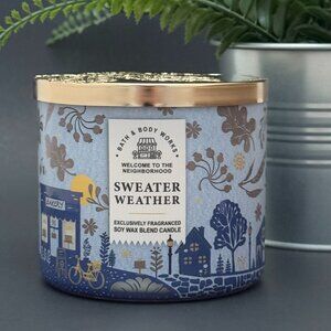 BBW Sweater Weather Bath & Body Works 3 Wick Candle